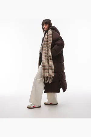 Topshop – Lang geschnittene Pufferjacke in
