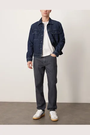 MANGO – Gerade geschnittene Jeans in verwaschenem Dunkelblau mit mittelhohem Bund
