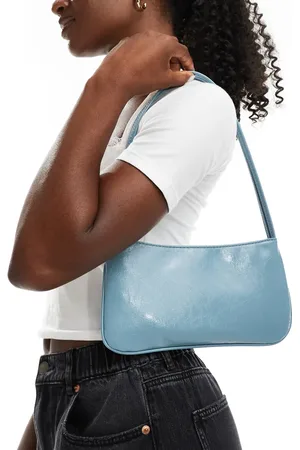 ASOS – Schultertasche in Hellblau mit schmalem Doppelriemen