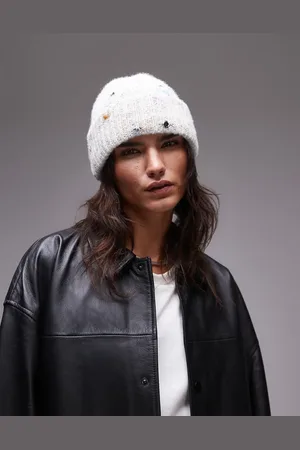 Topshop – Henry – Gerippte Strickmütze mit mehrfarbigen Tupfen