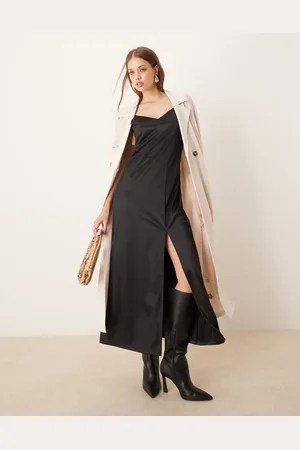 VILA – Satin-Kleid im Unterkleid-Design in