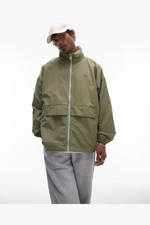 Lacoste – Trainingsjacke in Khaki mit Reißverschluss