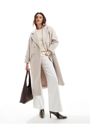 Stradivarius – Weicher Oversize-Mantel in Ecru