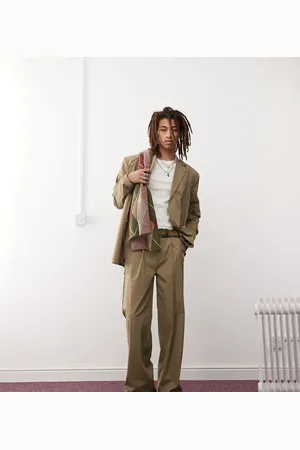 Reclaimed – Ausgefranste Hose in Beige