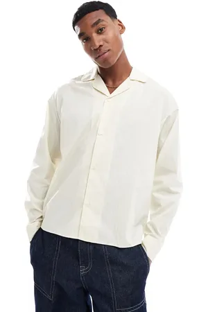 JACK & JONES – Langärmliges Oversize-Hemd in gebrochenem aus Popeline