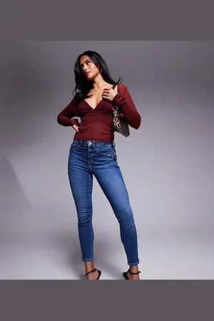 River Island – Skinny-Jeans in mittelblauer Waschung
