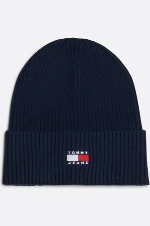 Tommy Hilfiger – Heritage – Gerippte Strickmütze in mit Aufnäher