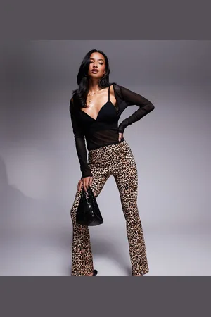 River Island – Ausgestellte Leggings mit Leopardenmuster