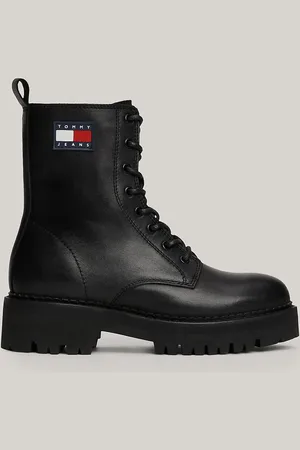 Tommy Hilfiger – Leder-Schnürstiefel in mit dicker Profilsohle