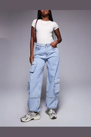 Hugo Blue – Cargo-Jeans in heller Waschung mit Ballon-Schnitt