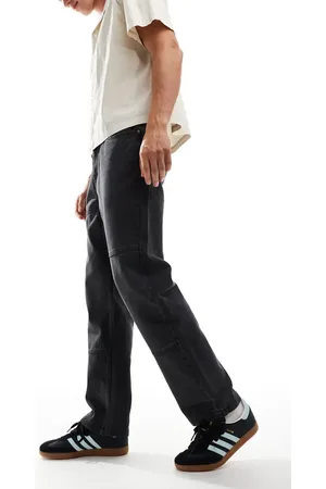 Native Youth – Jeans in schwarzer Acid-Waschung mit lockerem, geradem Schnitt