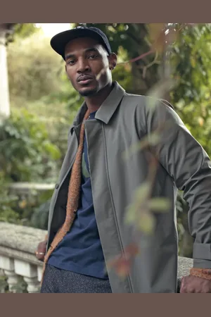 Topman – Trenchcoat in Khaki mit Kapuze