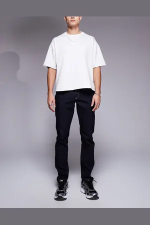 River Island – Schmal geschnittene Jeans in indigoblauer Waschung