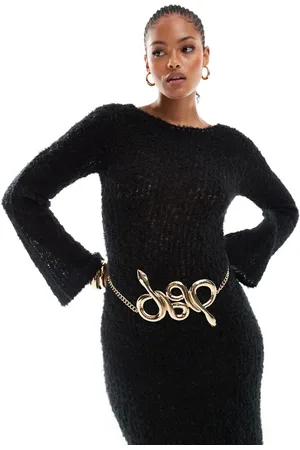 ASOS – Kettengürtel in Gold mit verdrehtem Schlangendetail