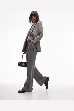 MANGO – Elegante Hose in Hellgrau mit geradem Bein, Kombiteil