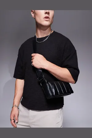 ASOS – Umhängetasche aus Leder in mit Steppdetail