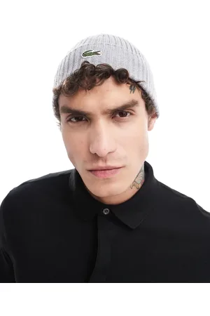 Lacoste – Graue Beanie mit Logo