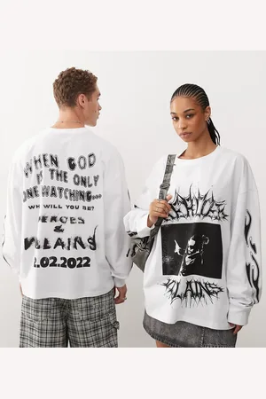 COLLUSION Unisex – Langärmliges Oversize-T-Shirt in mit lizenzierter „Metro Boomin“-Grafik