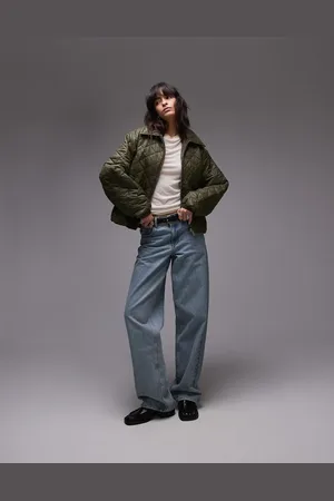 Topshop – Leichte Steppjacke in Khaki