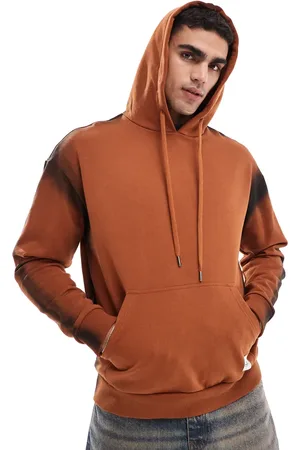 Native Youth – Oversize-Kapuzenpullover in Rostrot mit Spray-Färbung