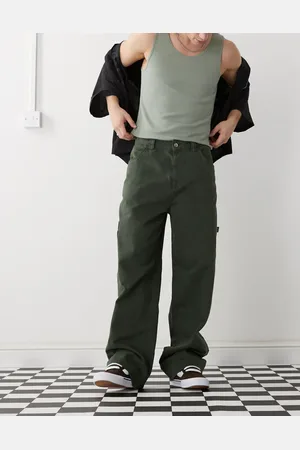 COLLUSION – Skaterhose in Khaki mit Kontrastnaht
