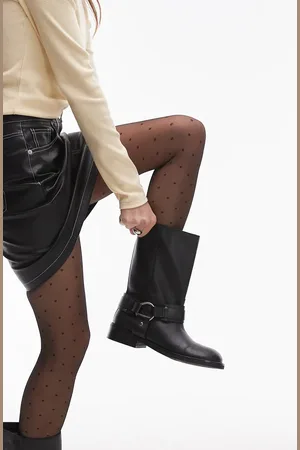 Topshop – Gepunktete Strumpfhose in