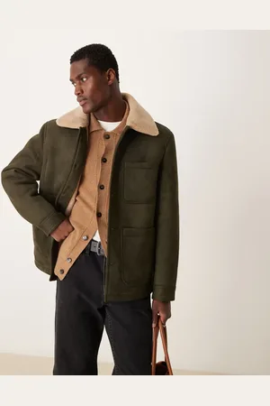 MANGO – Pilotenjacke in mit Teddyfell-Kragen und Knopfleiste