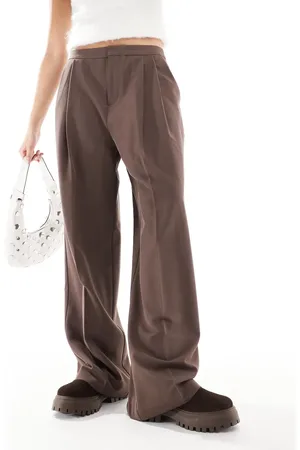 Pull&Bear – Elegante Hose in mit Bundfalten und weitem Bein