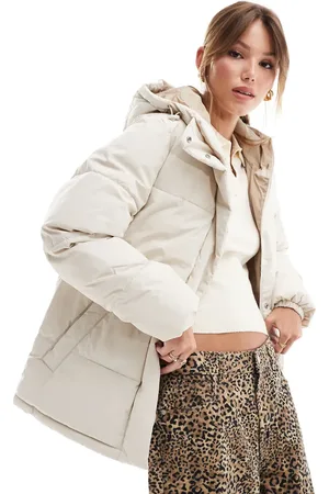 JJXX – Pufferjacke in Creme mit Tunnelzug