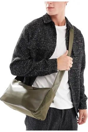 ASOS – Weiche Umhängetasche aus Kunstleder und Nylon in Khaki