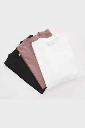 Topman – 3er-Pack Oversize-T-Shirts in Schwarz, Weiß und Nerzbraun