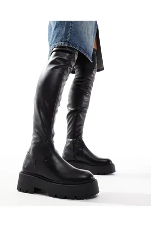 ASOS – Kristen – Overknee-Stiefel in mit dicker Sohle
