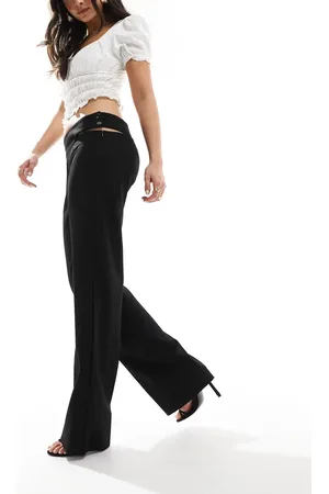 Pull&Bear – Hose in mit geradem Bein und Zierausschnitt-Detail im Bund
