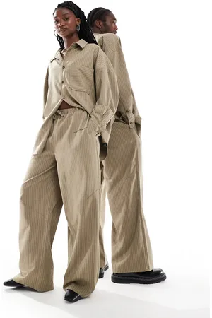 COLLUSION Unisex – Ballonhose in mit Nadelstreifen und Print, Kombiteil