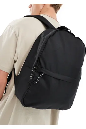 ASOS – Schwarzer Backpack aus Nylon mit kontrastierendem Zieher