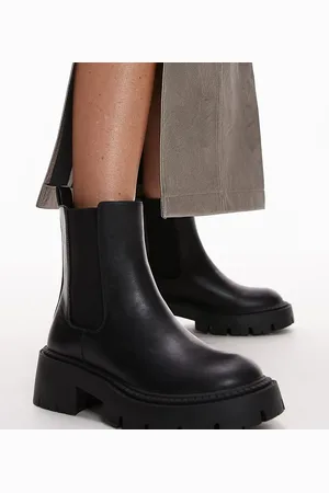 Topshop Wide Fit – Lucas – Chelsea-Stiefel in mit dicker Sohle, weite Passform