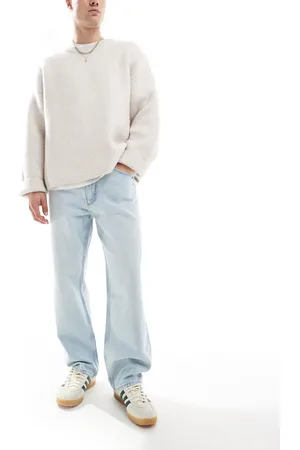 Pull&Bear – Locker geschnittene Jeans in Hellblau