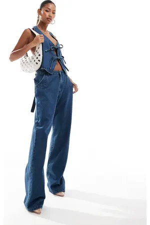 Aria Cove – Jeans in Mittelblau mit weitem Schnitt, Kombiteil
