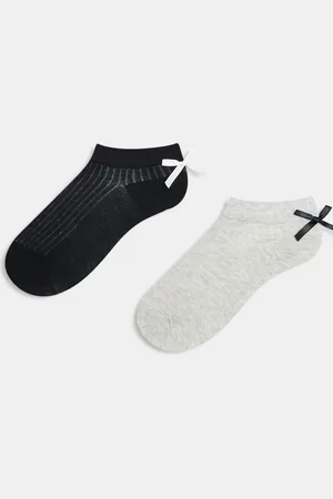 ASOS – 2er-Pack kurze, knöchellange Socken in mehreren Farben mit Schleife hinten