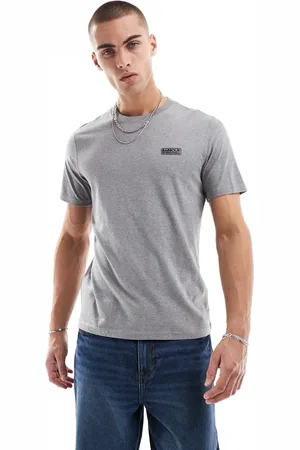 Barbour – T-Shirt in Anthrazit mit kleinem Logo
