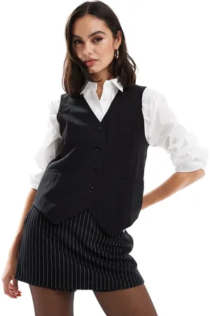 ASOS – Schwarze Weste mit Boxy-Schnitt