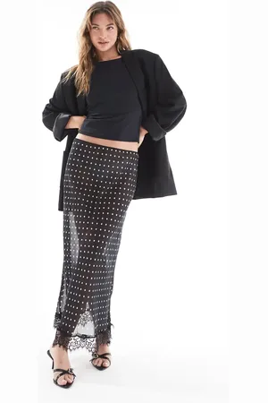 ASOS – Transparenter Chiffon-Maxirock mit Punktemuster