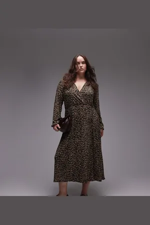 MANGO Curve – Midikleid in mit Leopardenmuster