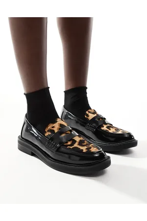Pull&Bear Contrast leopard – Loafer in mit kontrastierendem Leopardenmuster