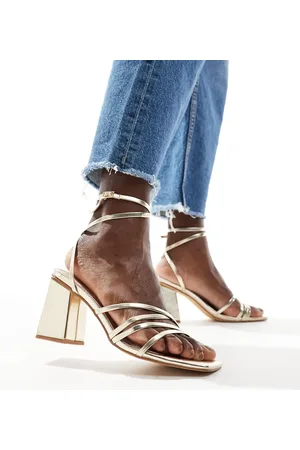 London Rebel – Audrey – Riemchensandaletten in Gold