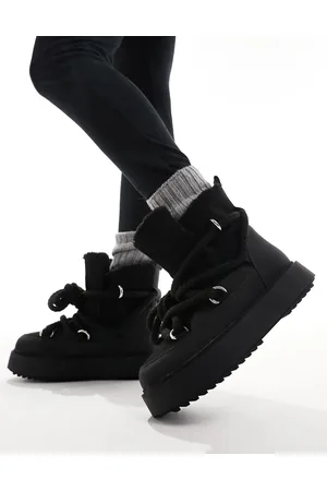 ASOS – Alpine – Schneestiefel zum Schnüren in mit Lammfellimitat