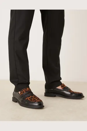 ASOS – Penny-Loafer in mit Leopardenmuster