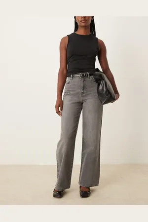 New Look – Adalae – Jeans in mit weitem Bein und hohem Bund