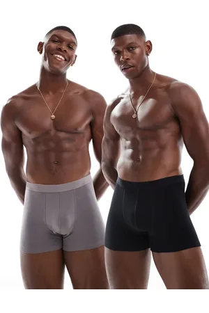 ASOS – 2er-Pack Unterhosen in Schwarz und Anthrazit