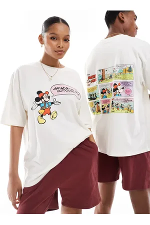 ASOS – Disney – Pyjama in Creme mit „Mickey Mouse“-Campingprint